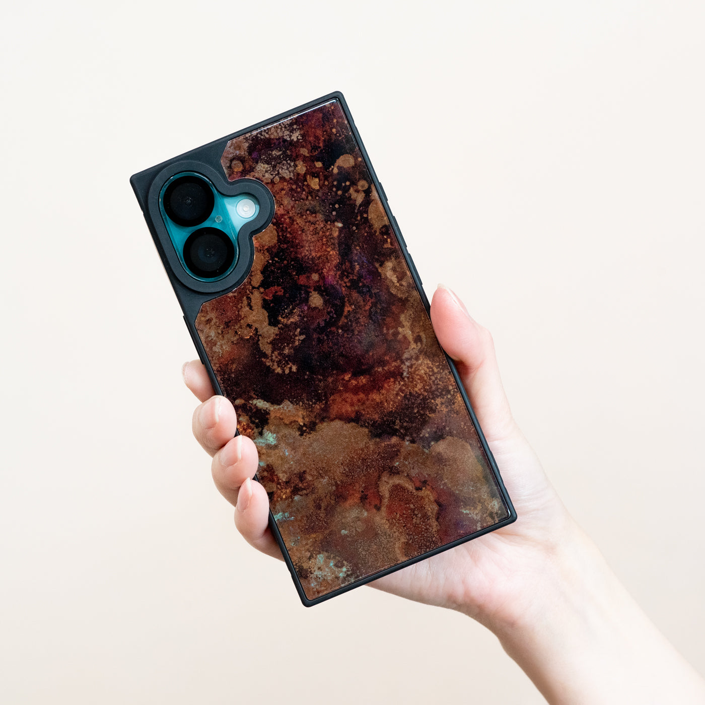 ORII FABRICS iPhoneケース -Peacock(赤)-(スクエアケース)【オンライン限定・受注生産】