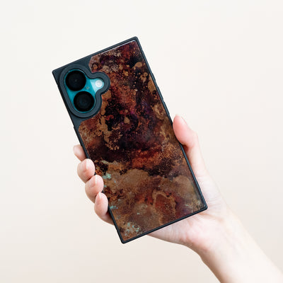 ORII FABRICS iPhoneケース -Peacock(赤)-（スクエアケース）【オンライン限定・受注生産】